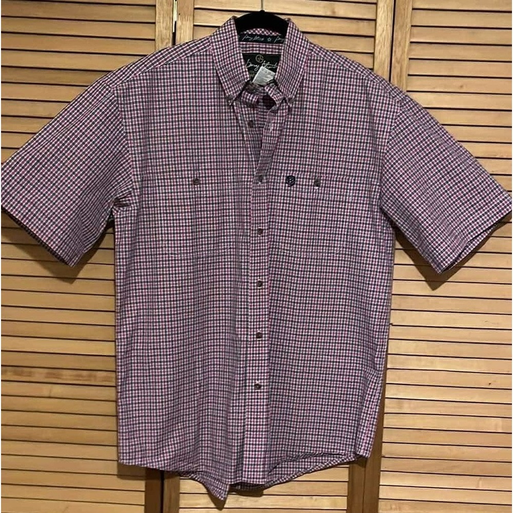Wrangler George Strait Plaid Shirt SZ M Western Cowboy Country Comfort